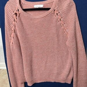 Endless Love Women’s Pink Brown Knit Sweater Size XL‎ Pullover